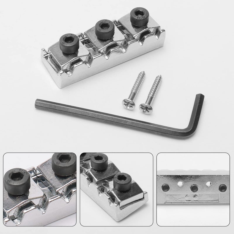 JIUWU 42mm Electric Guitar String Locking Nut for Floyd Rose Tremolo Bridge Lock System Chrome - Image 3